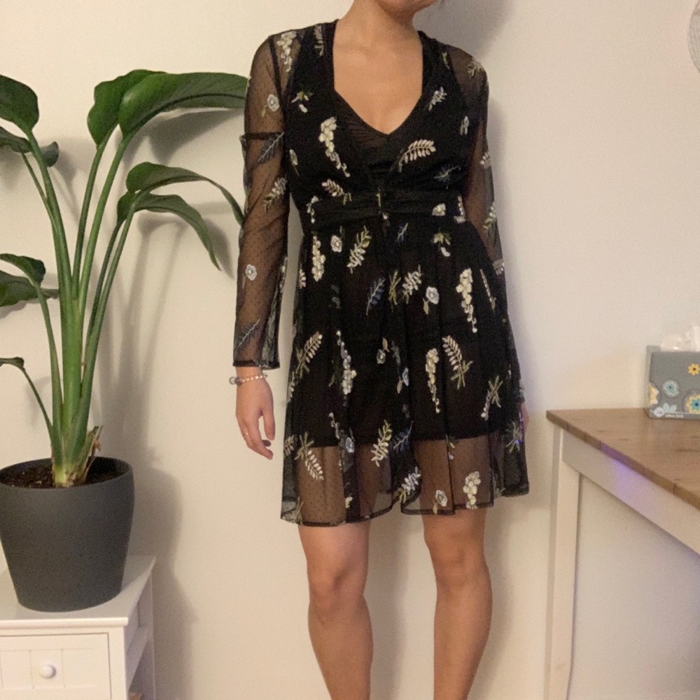 Black see-through formal dress